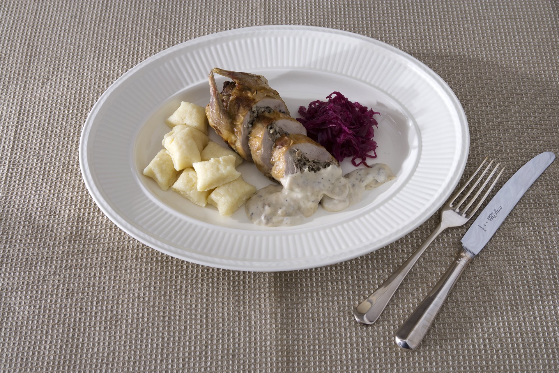 Křepelka plněné hříbky